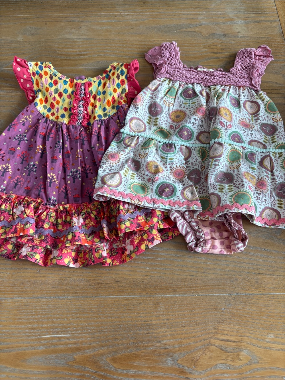 Matilda Jane Purple & Pink Patterned Ruffle Dress Duo